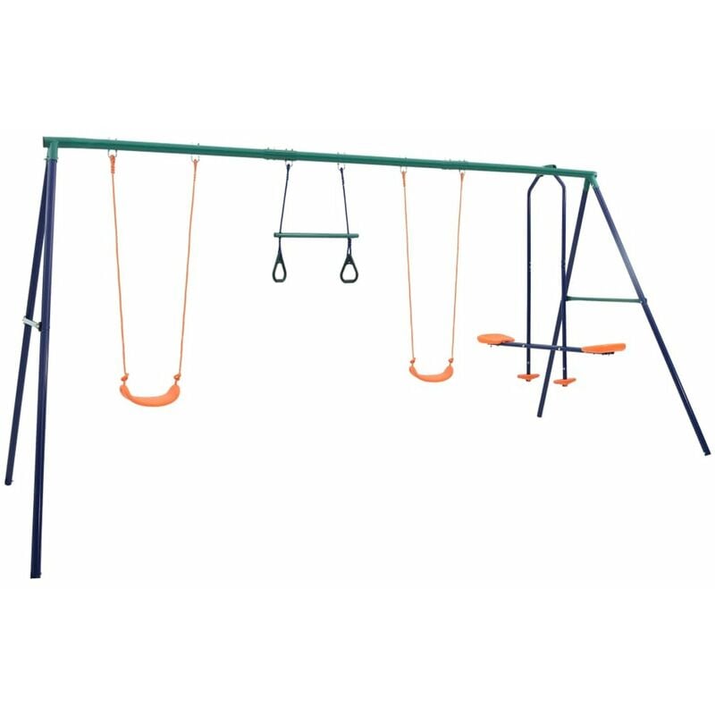 

Juego de columpios con aros de gimnasia y 4 asientos acero