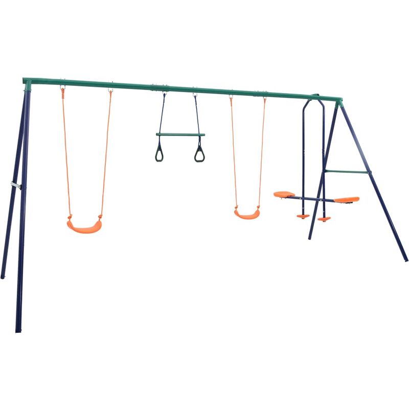 

Juego de columpios con aros de gimnasia y 4 asientos acero - Naranja