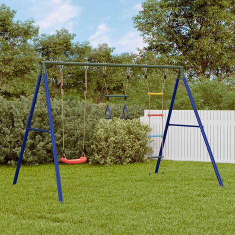 Juego de columpios de exterior con trapecio y escalera