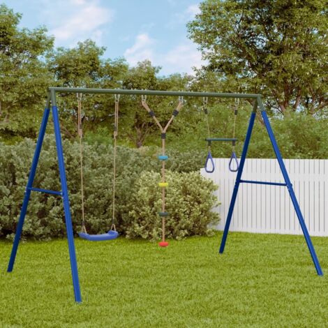 Juego de columpios de exterior con trapecio y escalera