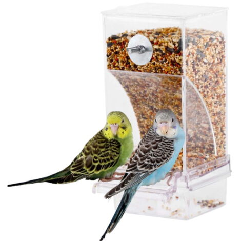 Juego de comedero y bebedero para pájaros, 1 comedero automático para jaula, accesorios para jaula de loros que no ensucian, recipiente para comida de loros