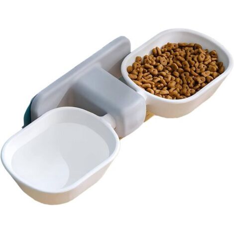 Juego de comederos de pared para perros y gatos - Comedero universal - Comedero - Comedero para perros - Estación de alimentación elevada - Blanco