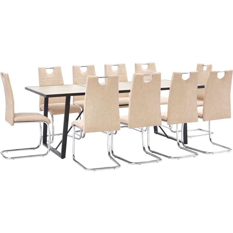 

Juego de comedor 11 piezas cuero sintético color crema