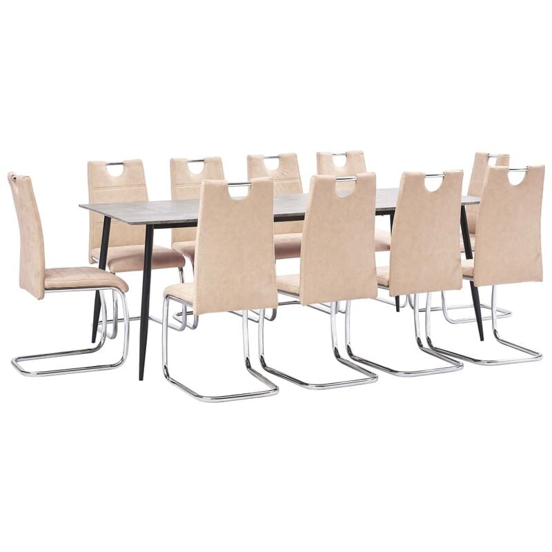

Juego de comedor 11 piezas cuero sintético color crema