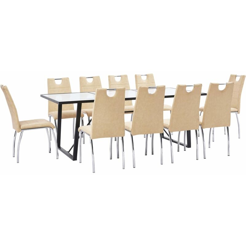 

Vidaxl - Juego de Comedor Cuero Sintético 11 Piezas Crema - Crema