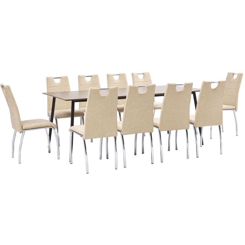 

Vidaxl - Juego de Comedor Cuero Sintético 11 Piezas Crema - Crema