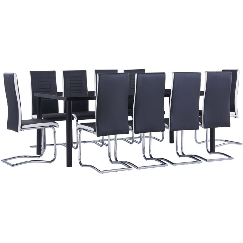 

Juego de comedor 11 piezas cuero sintético negro