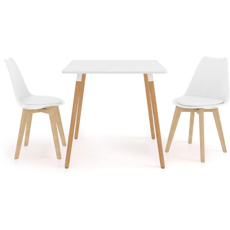 

BHD - Juego de comedor 3 piezas blanco