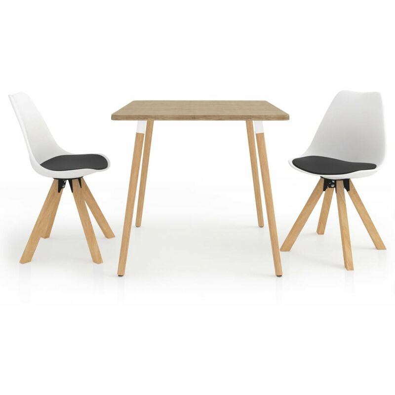 

Happyshopping - Juego de comedor 3 piezas blanco y negro