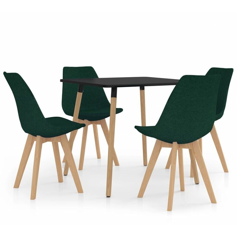 

Juego de Comedor 5 Piezas Verde Oscuro Modelo 2 - Verde - Vidaxl