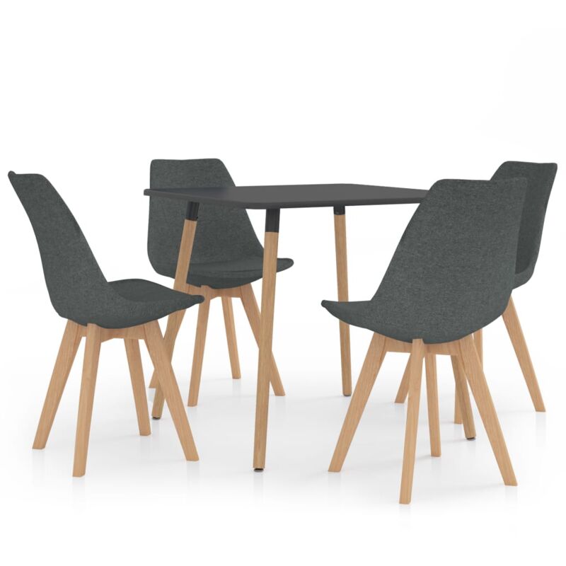

Juego de Comedor 5 Piezas Gris Claro Modelo 3 - Gris - Vidaxl