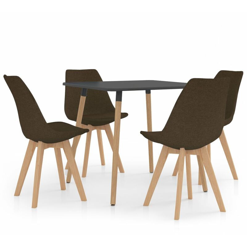 

Juego de Comedor 5 Piezas Marrón Modelo 3 - Marrón - Vidaxl
