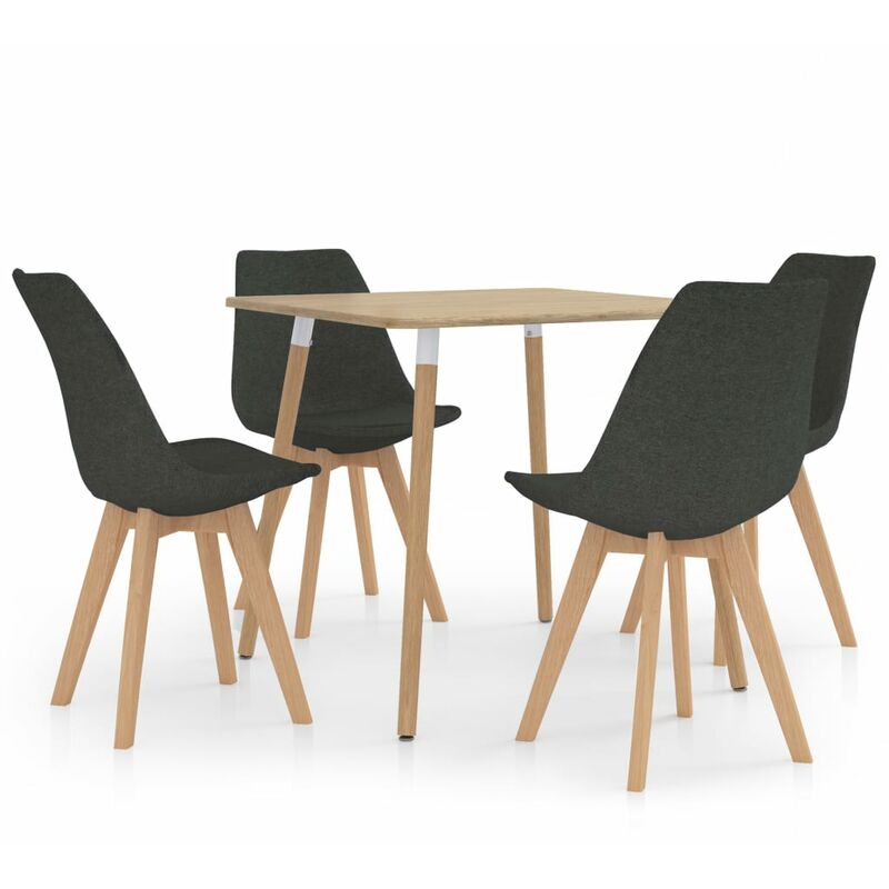 

Juego de Comedor 5 Piezas Gris Oscuro Modelo 4 - Gris - Vidaxl