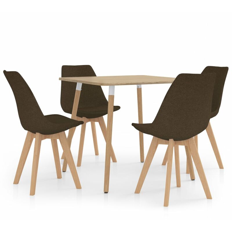 

Juego de Comedor 5 Piezas Marrón Modelo 4 - Marrón - Vidaxl