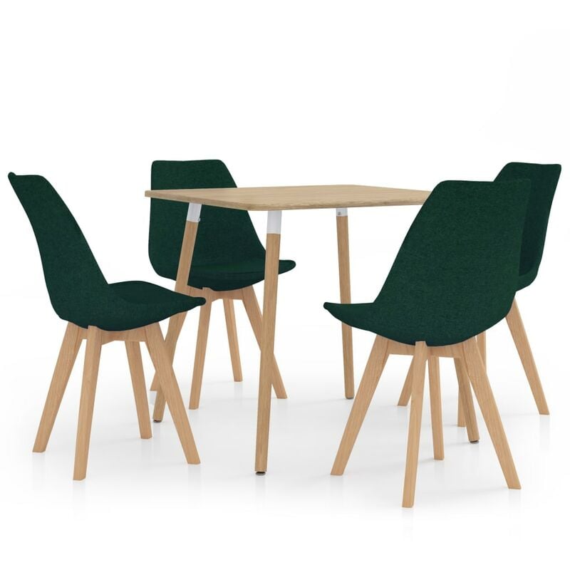 

Juego de Comedor 5 Piezas Verde Oscuro Modelo 4 - Verde - Vidaxl