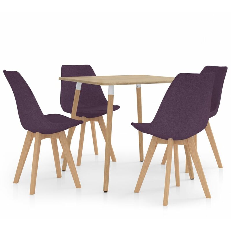 

Juego de Comedor 5 Piezas Morado Modelo 4 - Púrpura - Vidaxl