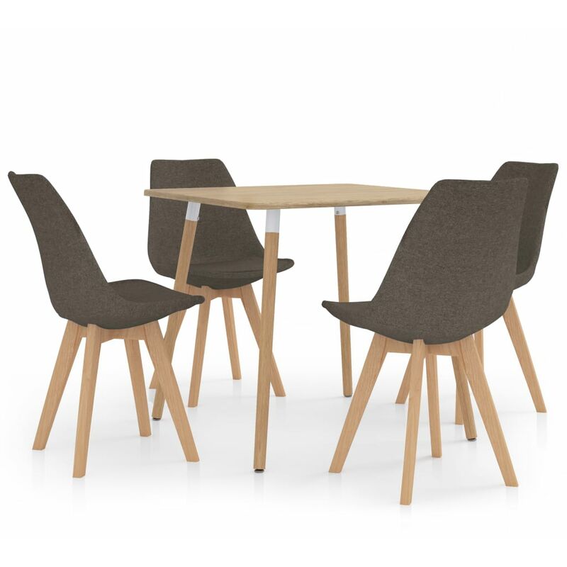 

Juego de Comedor 5 Piezas Gris Taupe Modelo 4 - Gris Topo - Vidaxl