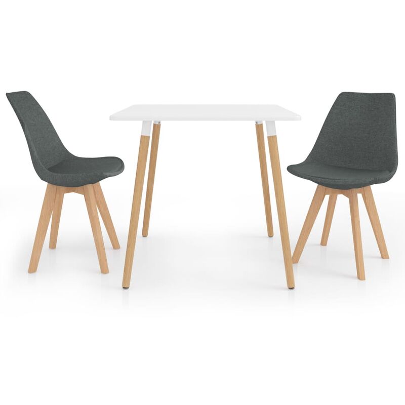 

Juego de Comedor 3 Piezas Gris Claro Modelo 1 - Gris - Vidaxl