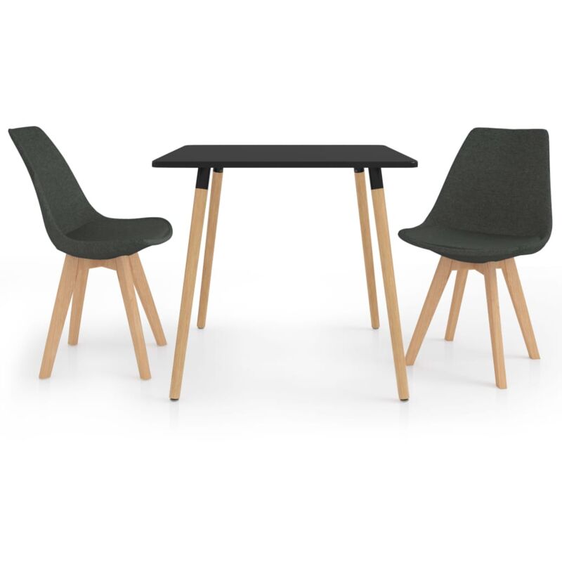 

Juego de Comedor 3 Piezas Gris Oscuro Modelo 2 - Gris - Vidaxl