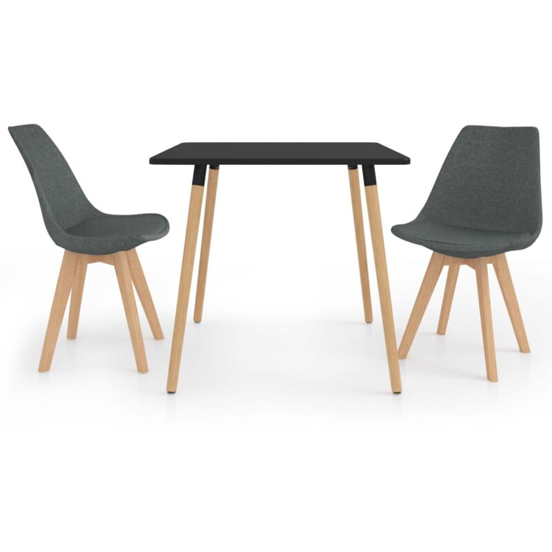 

Juego de Comedor 3 Piezas Gris Claro Modelo 2 - Gris - Vidaxl
