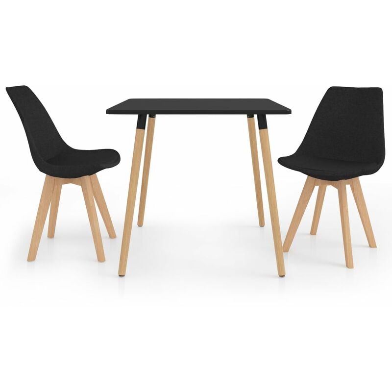 

Juego de Comedor 3 Piezas Negro Modelo 2 - Negro - Vidaxl