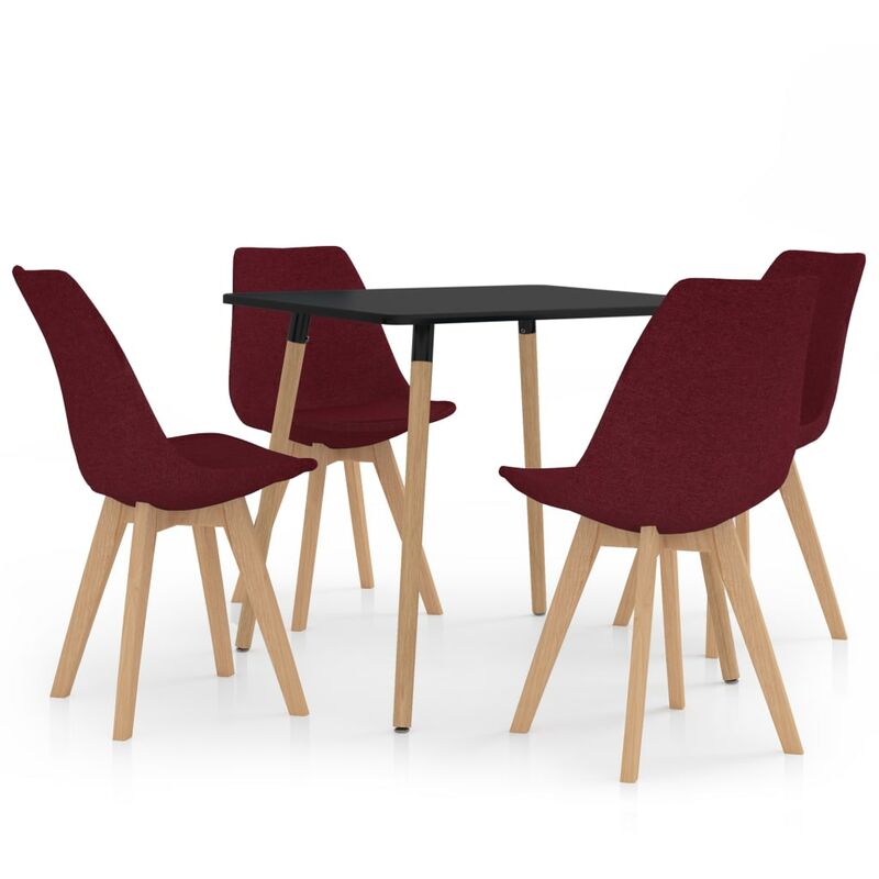 

Juego de Comedor 5 Piezas Rojo Vino Tinto Modelo 2 - Rojo - Vidaxl
