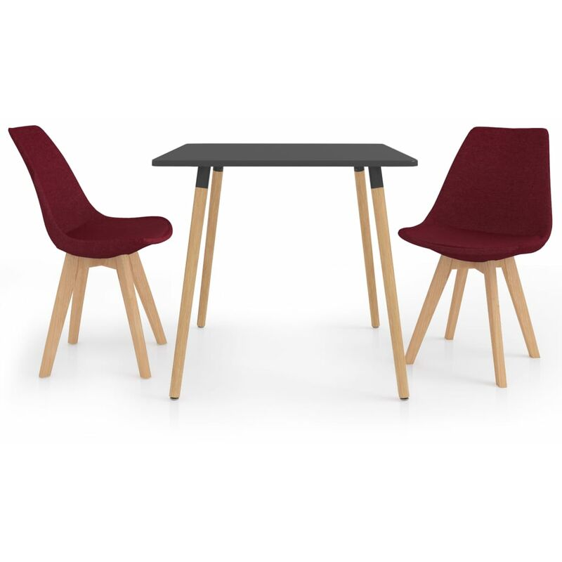 

Juego de Comedor 3 Piezas Rojo Vino Tinto Modelo 3 - Rojo - Vidaxl