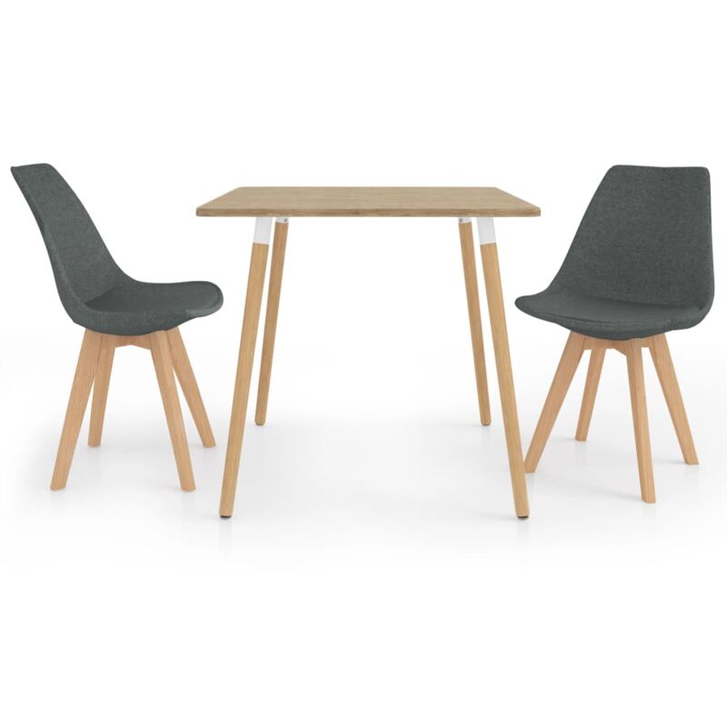 

Juego de Comedor 3 Piezas Gris Claro Modelo 4 - Gris - Vidaxl