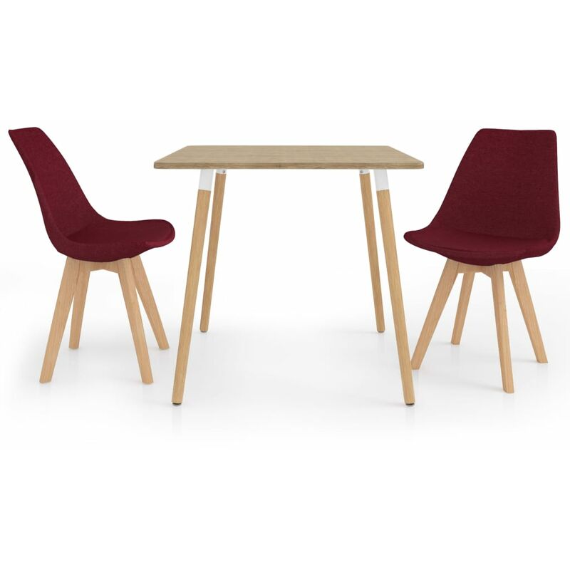 

Juego de Comedor 3 Piezas Rojo Vino Tinto Modelo 4 - Rojo - Vidaxl