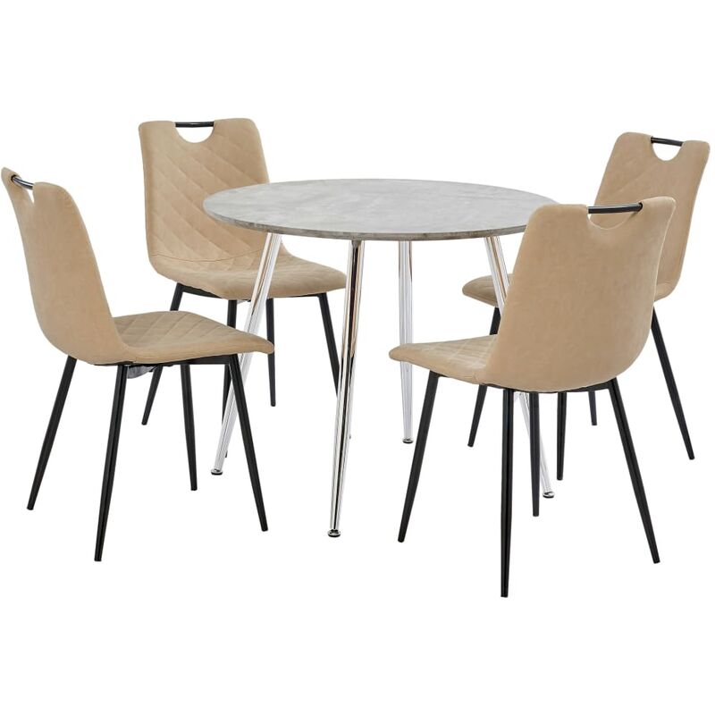 

vidaXL Juego de Comedor Cuero Sintético 5 Piezas Crema - Crema