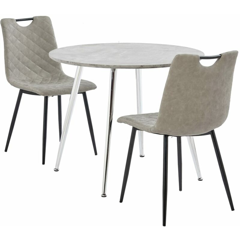 

Vidaxl - Juego de Comedor Cuero Sintético 3 Piezas Gris Oscuro - Gris