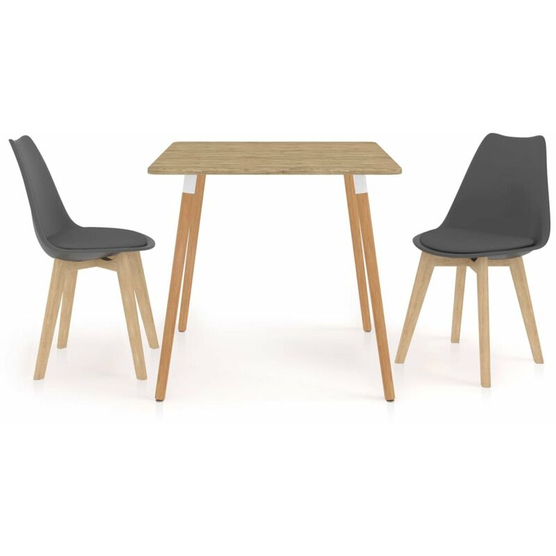 

Happyshopping - Juego de comedor 3 piezas gris