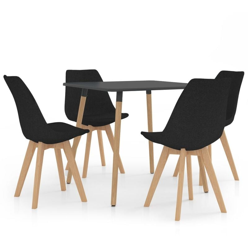 

Juego de Comedor 5 Piezas Negro Modelo 3 - Negro - Vidaxl