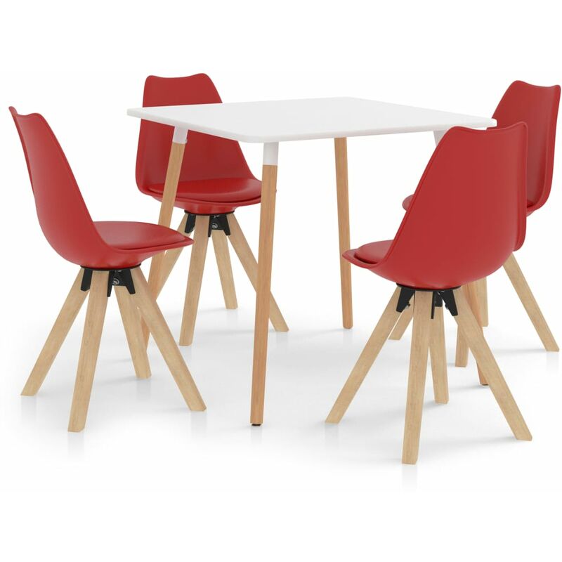 

vidaXL Juego de Comedor 5 Piezas Rojo Modelo 1 - Rojo