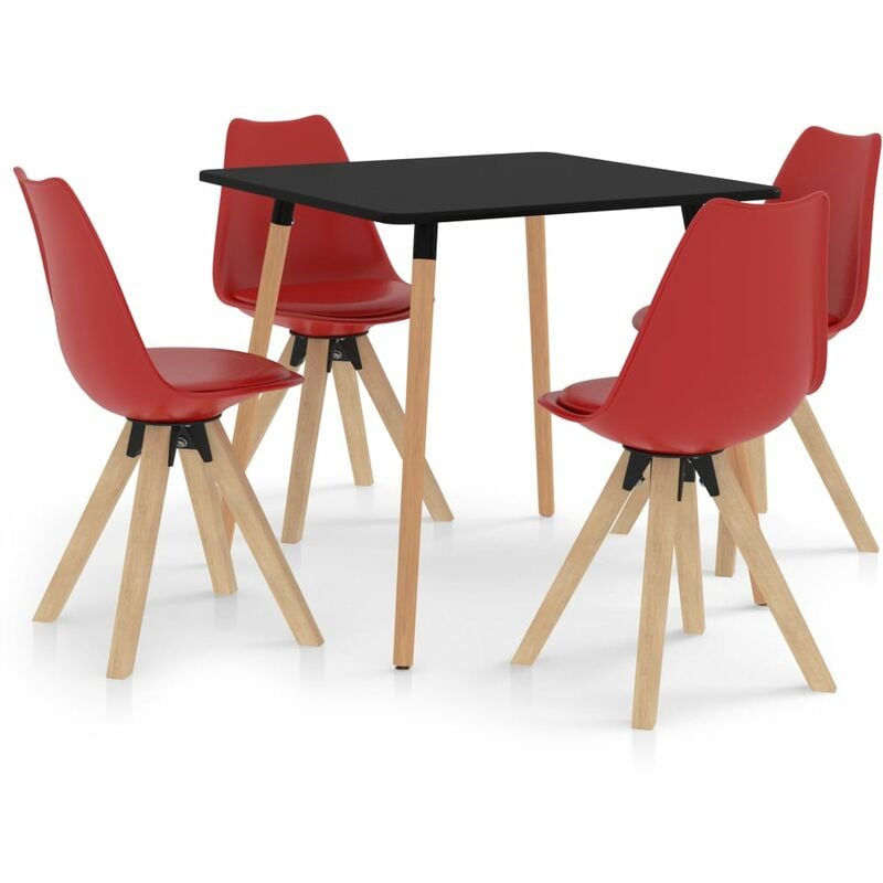 

vidaXL Juego de Comedor 5 Piezas Rojo Modelo 2 - Rojo