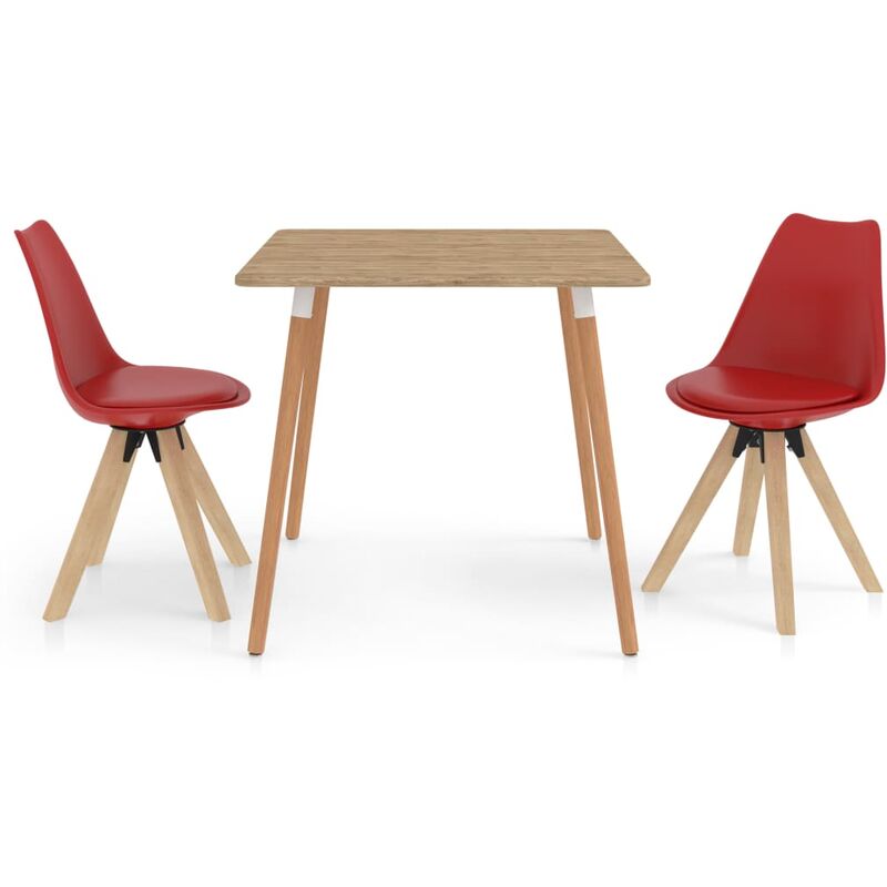 

vidaXL Juego de Comedor 3 Piezas Rojo Modelo 4 - Rojo