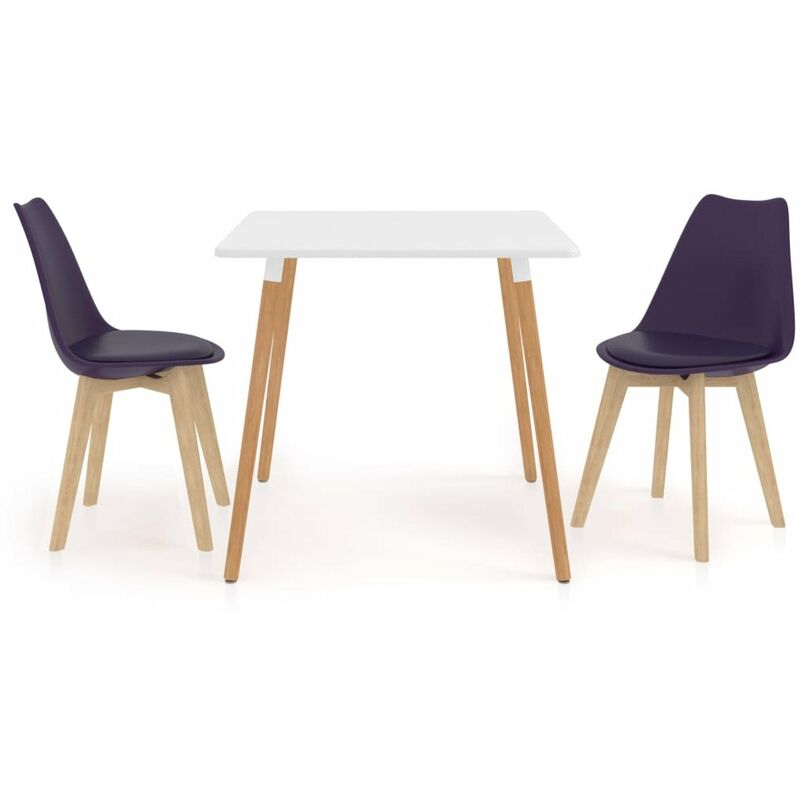 

Happyshopping - Juego de comedor 3 piezas morado oscuro