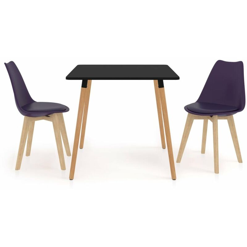 

Happyshopping - Juego de comedor 3 piezas morado oscuro