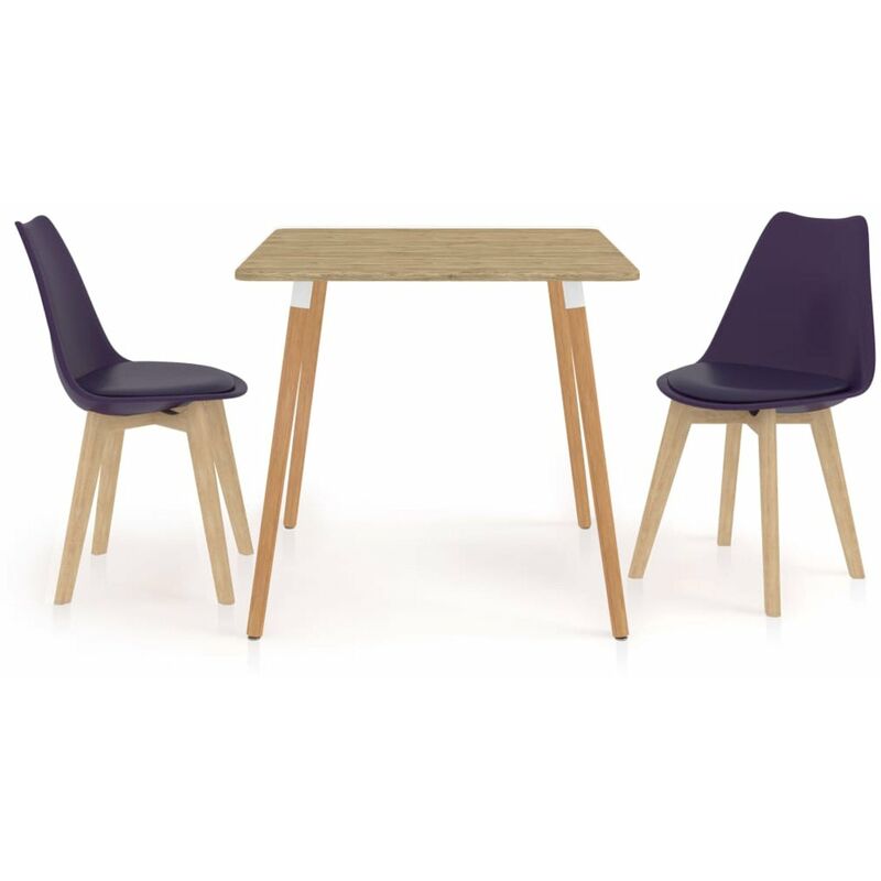 

Happyshopping - Juego de comedor 3 piezas morado oscuro