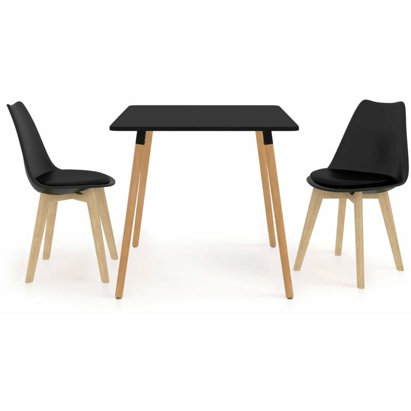 

Happyshopping - Juego de comedor 3 piezas negro
