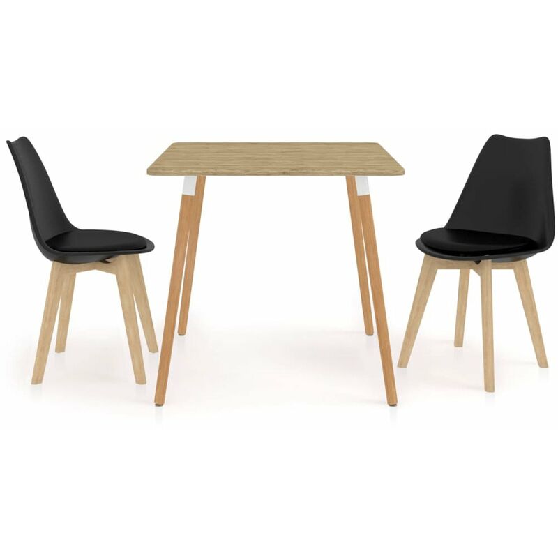 

Happyshopping - Juego de comedor 3 piezas negro