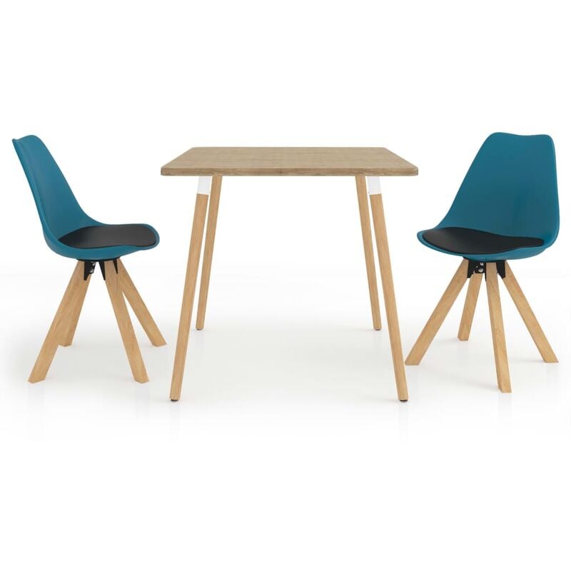 

Juego de comedor 3 piezas negro y turquesa - Turquesa