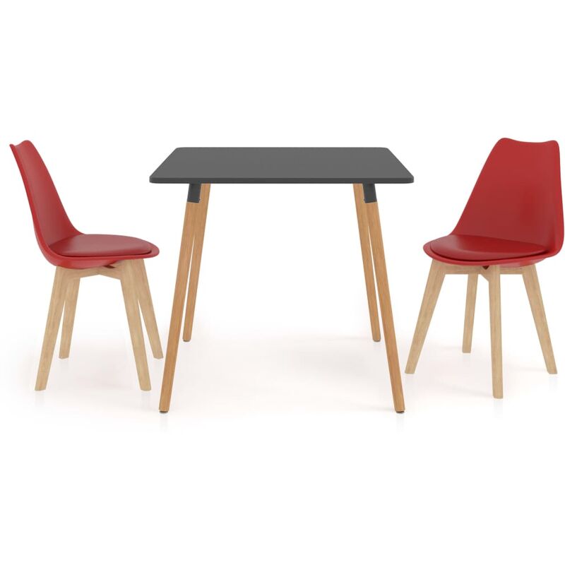 

BHD - Juego de comedor 3 piezas rojo