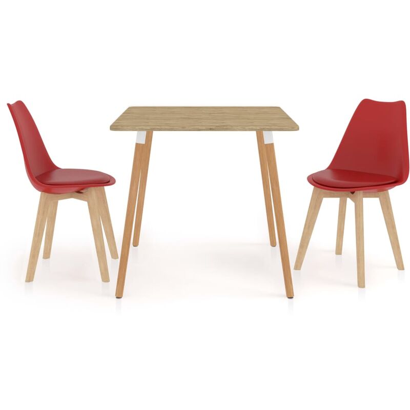 

BHD - Juego de comedor 3 piezas rojo