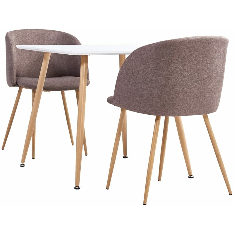 

Vidaxl - Juego de Comedor Tela 3 Piezas Marrón - Marrón