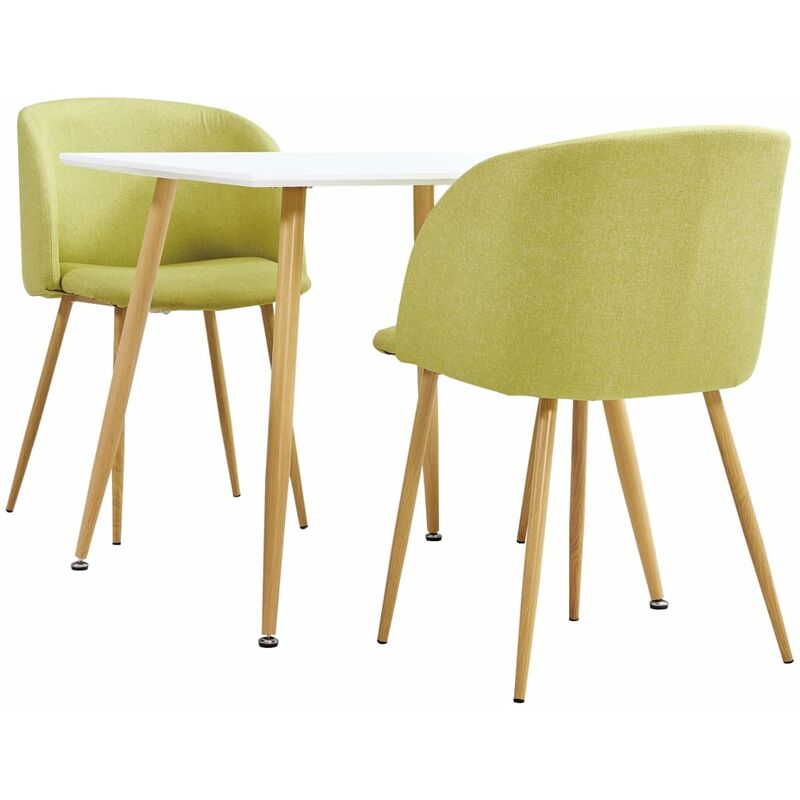 

vidaXL Juego de Comedor Tela 3 Piezas Verde - Verde