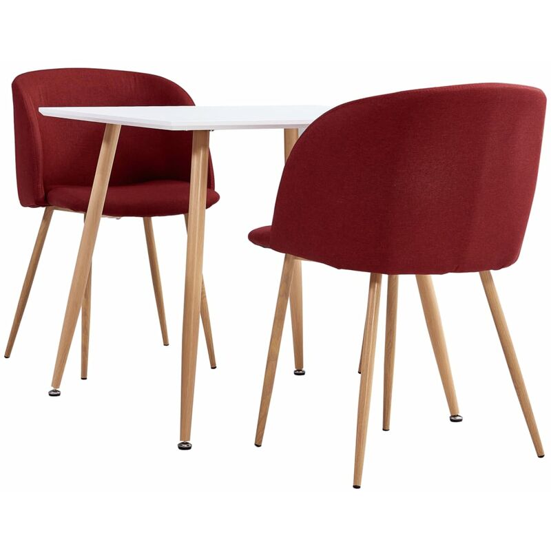

vidaXL Juego de Comedor Tela 3 Piezas Vino Tinto - Rojo