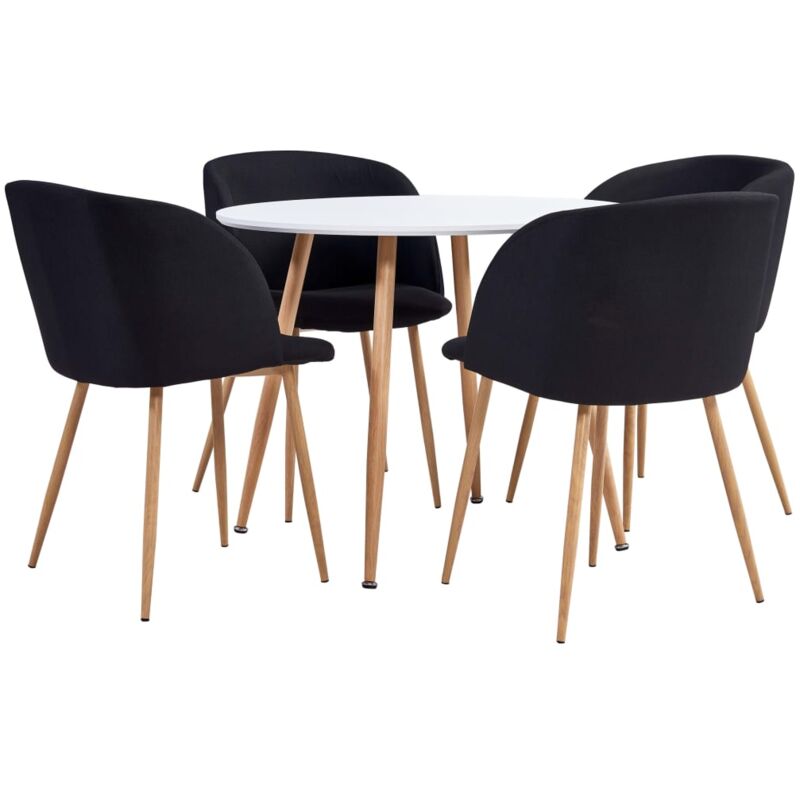

Juego de Comedor Tela 5 Piezas Negro - Negro - Vidaxl