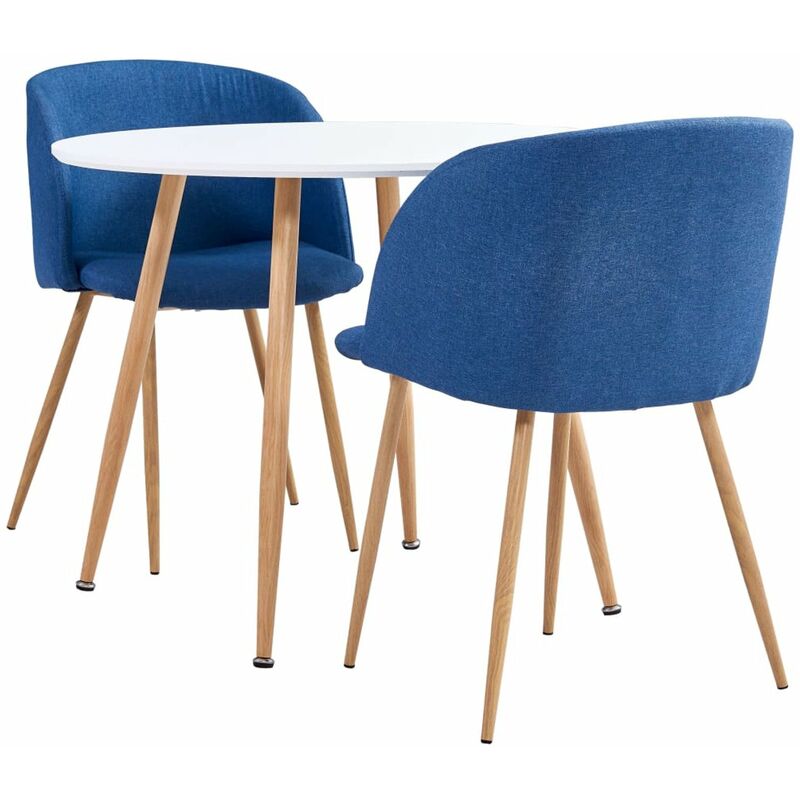 

Happyshopping - Juego de comedor 3 piezas tela azul