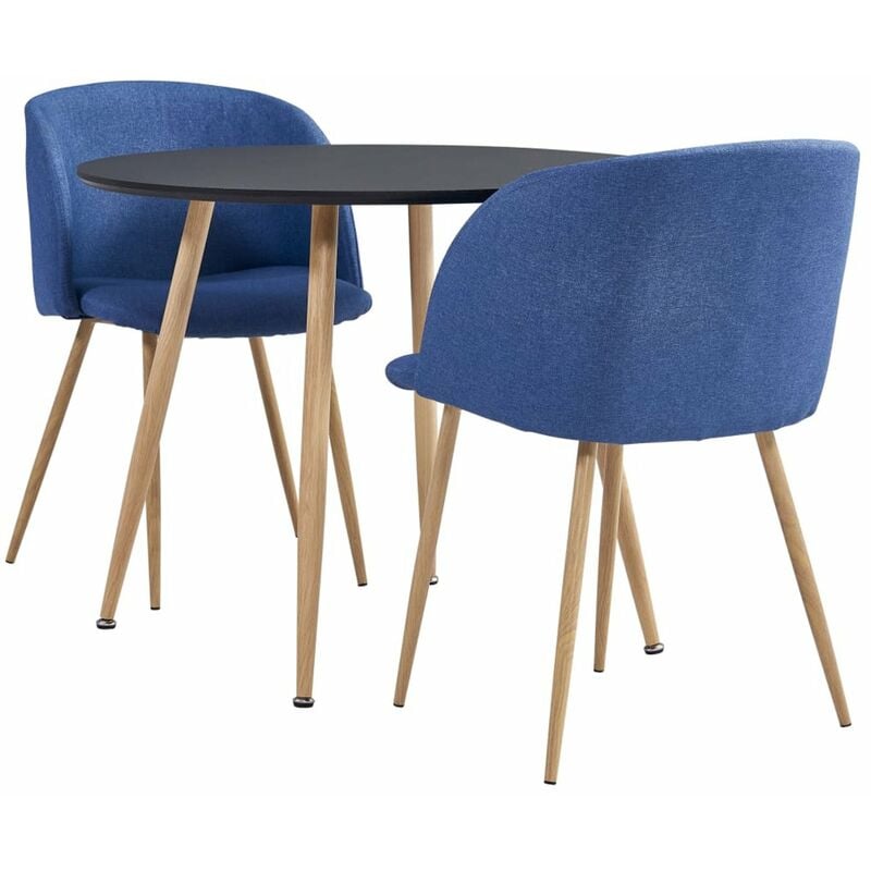 

Happyshopping - Juego de comedor 3 piezas tela azul